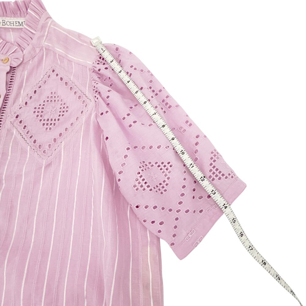 NWOT ALIX of BOHEMIA Winn Lilac Eyelet Shirt - Picture 12 of 12